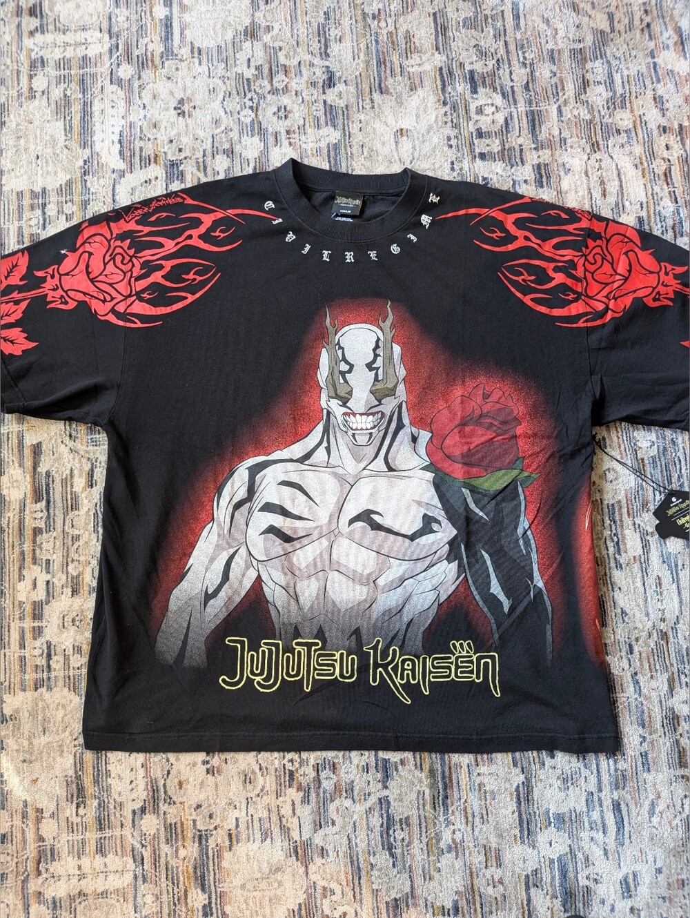 Civil Regime x Jujutsu Kaisen Cursed Rose Oversized Tee Black 3XL NWT